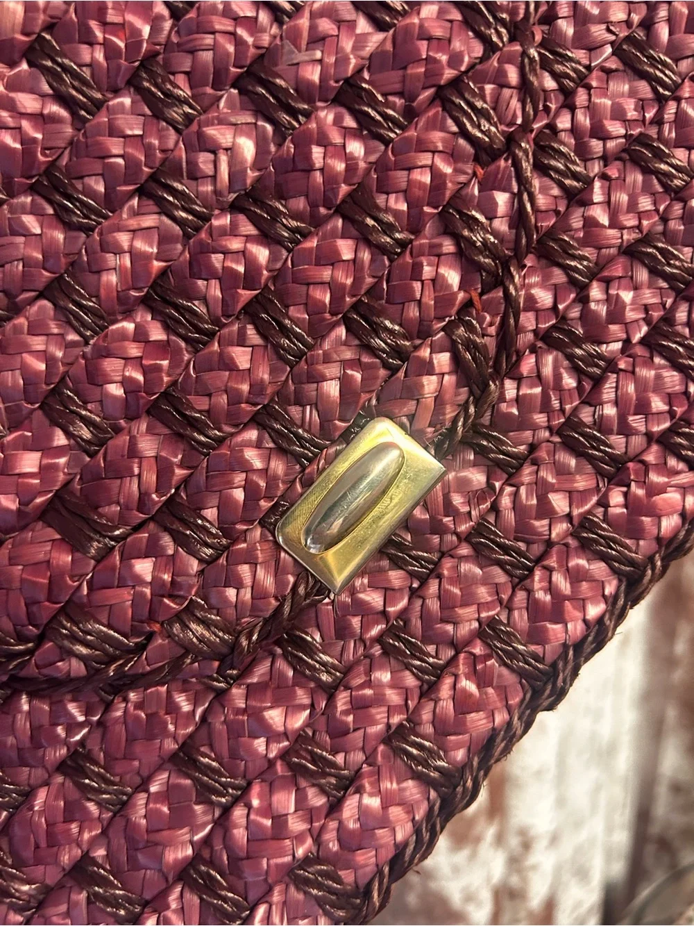 Vintage Woven Burgundy Clutch Bag - Envelope clutch